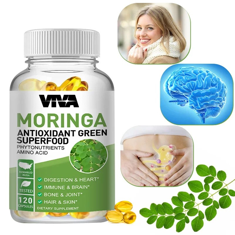 Moringa Leaf Powder - Kapsul Moringa 1000mg, Superaliment Hijau Antioksidan