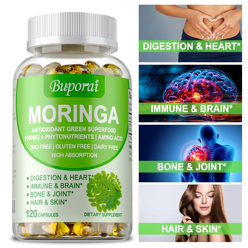 Moringa Leaf Powder - Kapsul Moringa - Meningkatkan Metabolisme, Mendukung