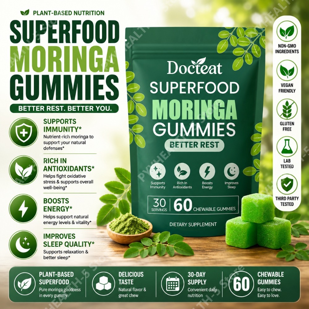 Moringa Leaf Powder - Permen Kunyah Docteat Moringa dengan B12,