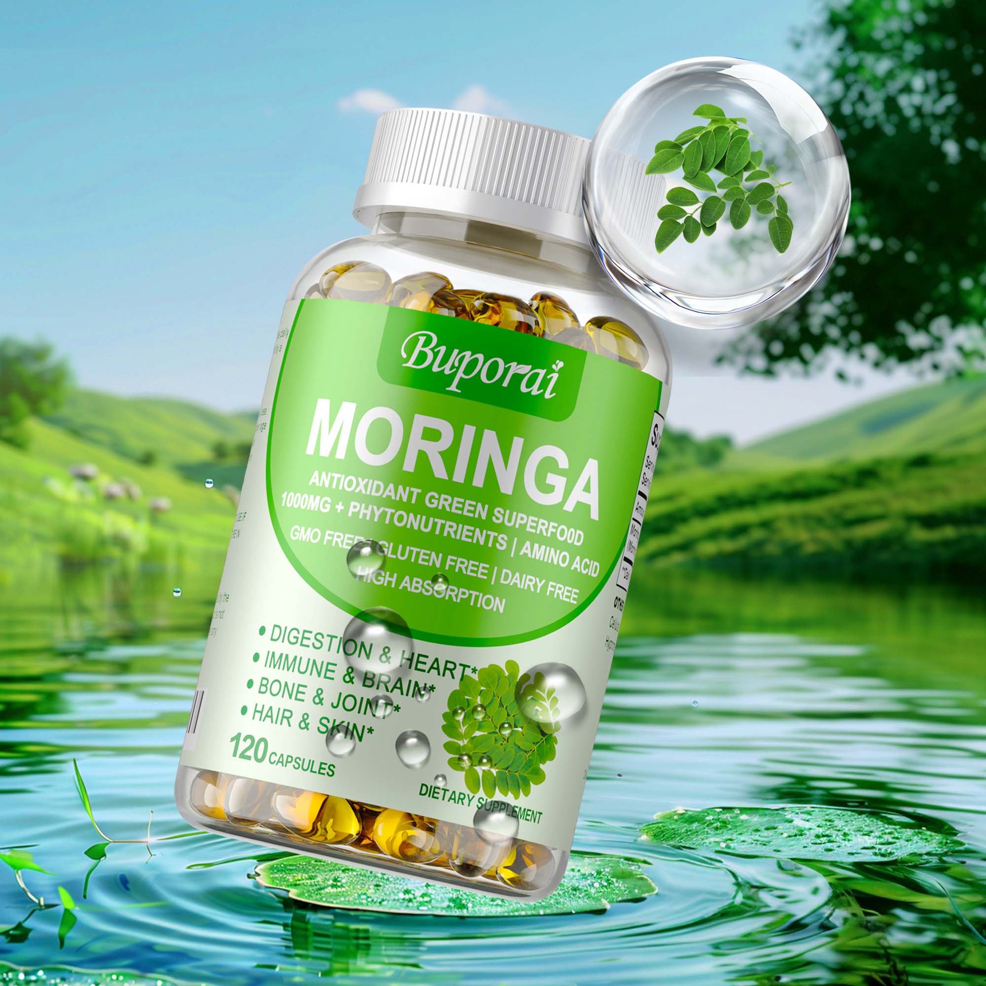 Moringa Leaf Powder - Kapsul Moringa 1000mg - Mendukung Kesehatan