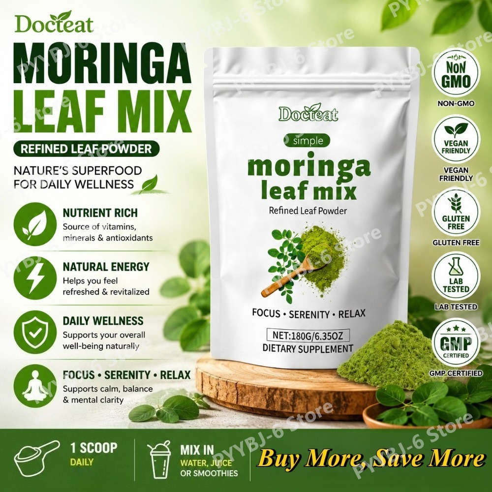 Moringa Leaf Powder - Bubuk Daun Moringa Docteat, Dimurnikan, 180