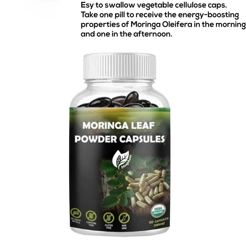 Kapsul Bubuk Daun Moringa 100% - Moringa Leaf Powder ulasan dan harga