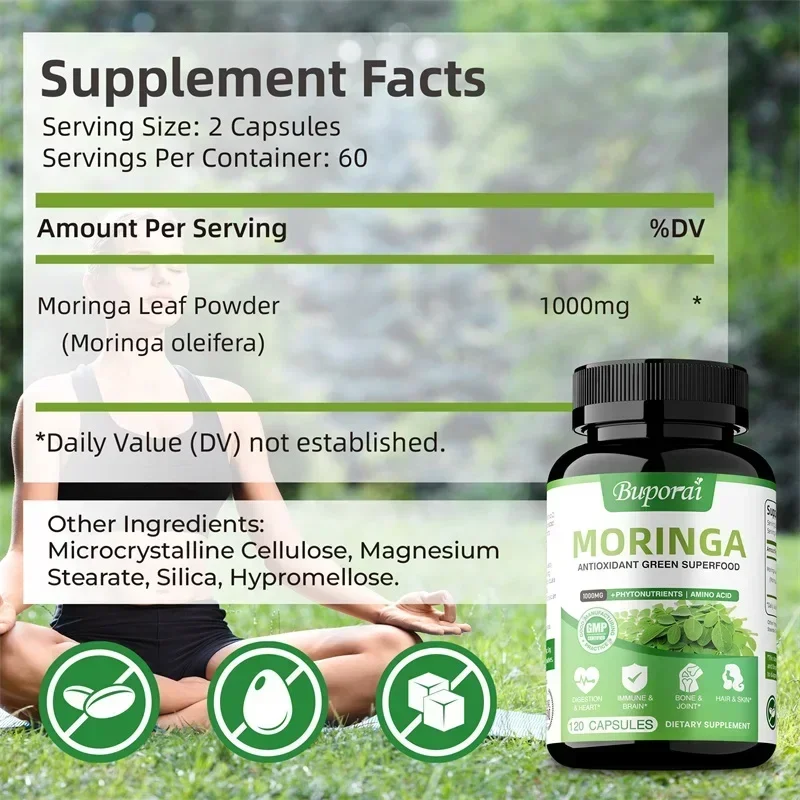 Kapsul Moringa - Antioksidan,  - Moringa Leaf Powder ulasan dan harga