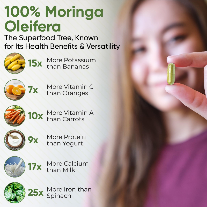 Kapsul Moringa Alami -100% Bub - Moringa Leaf Powder ulasan dan harga